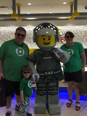 The family and the knight in the Legoland hotel