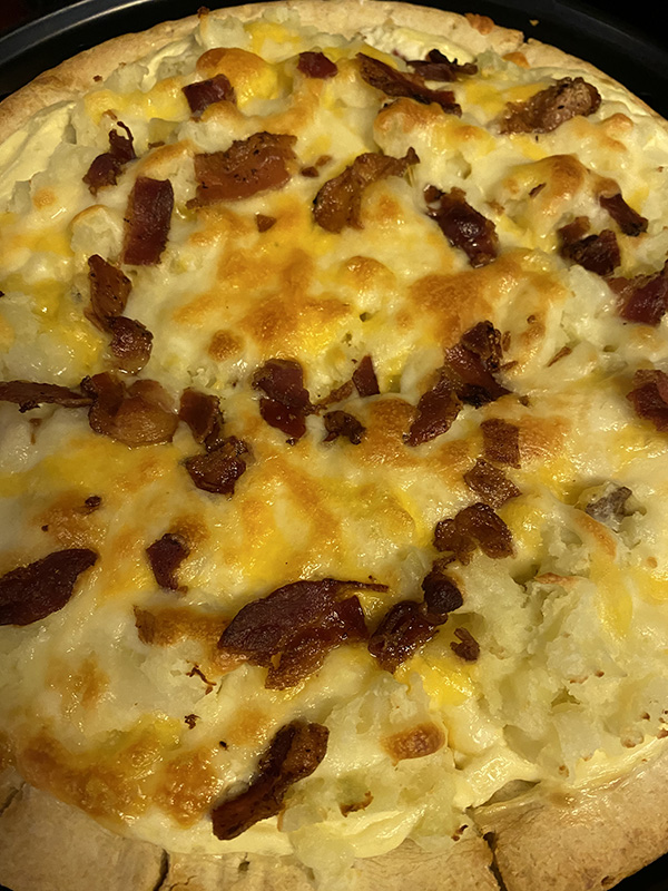 mashed potato pizza baked